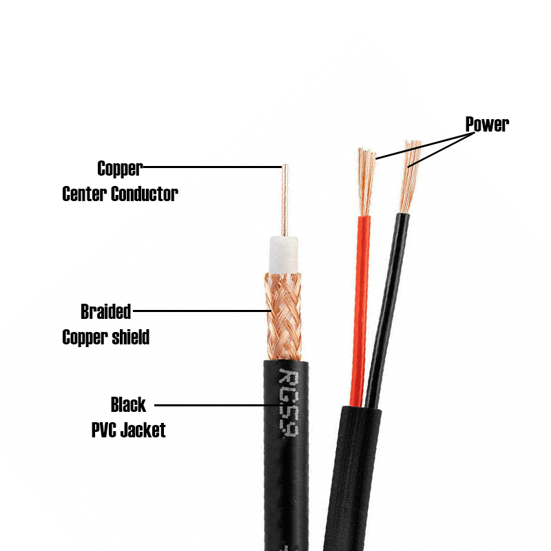 RG59 syscom X cut outsi2de SyscomX RG59 + Power Cable (100 Meters) OUTSIDE - Image 1