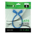 ⁦SyscomX CAT6 UTP Patch Cord 0.3 Metter – Blue⁩ - الصورة ⁦2⁩