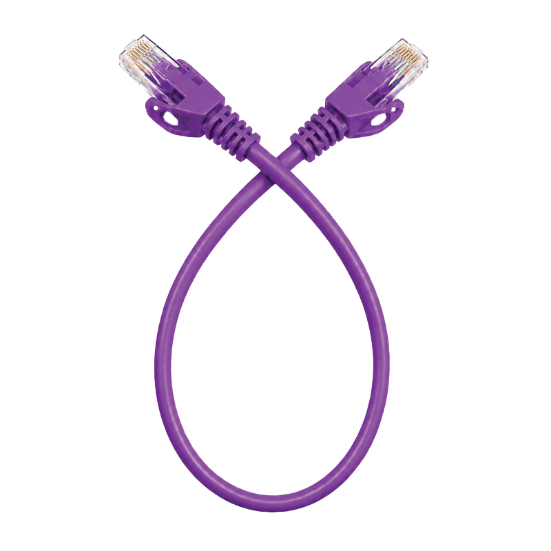 Patch Cord Purpule 0.3M SyscomX CAT6 UTP Patch Cord 0.3 Metter – Purple - Image 1