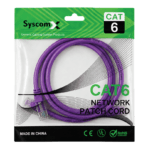 SyscomX CAT6 UTP Network Patch Cord 1 Meter – Purple Color - الصورة 2
