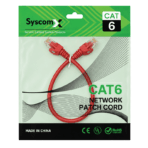 ⁦SyscomX CAT6 UTP Patch Cord 0.3 Metter– Red⁩ - الصورة ⁦2⁩